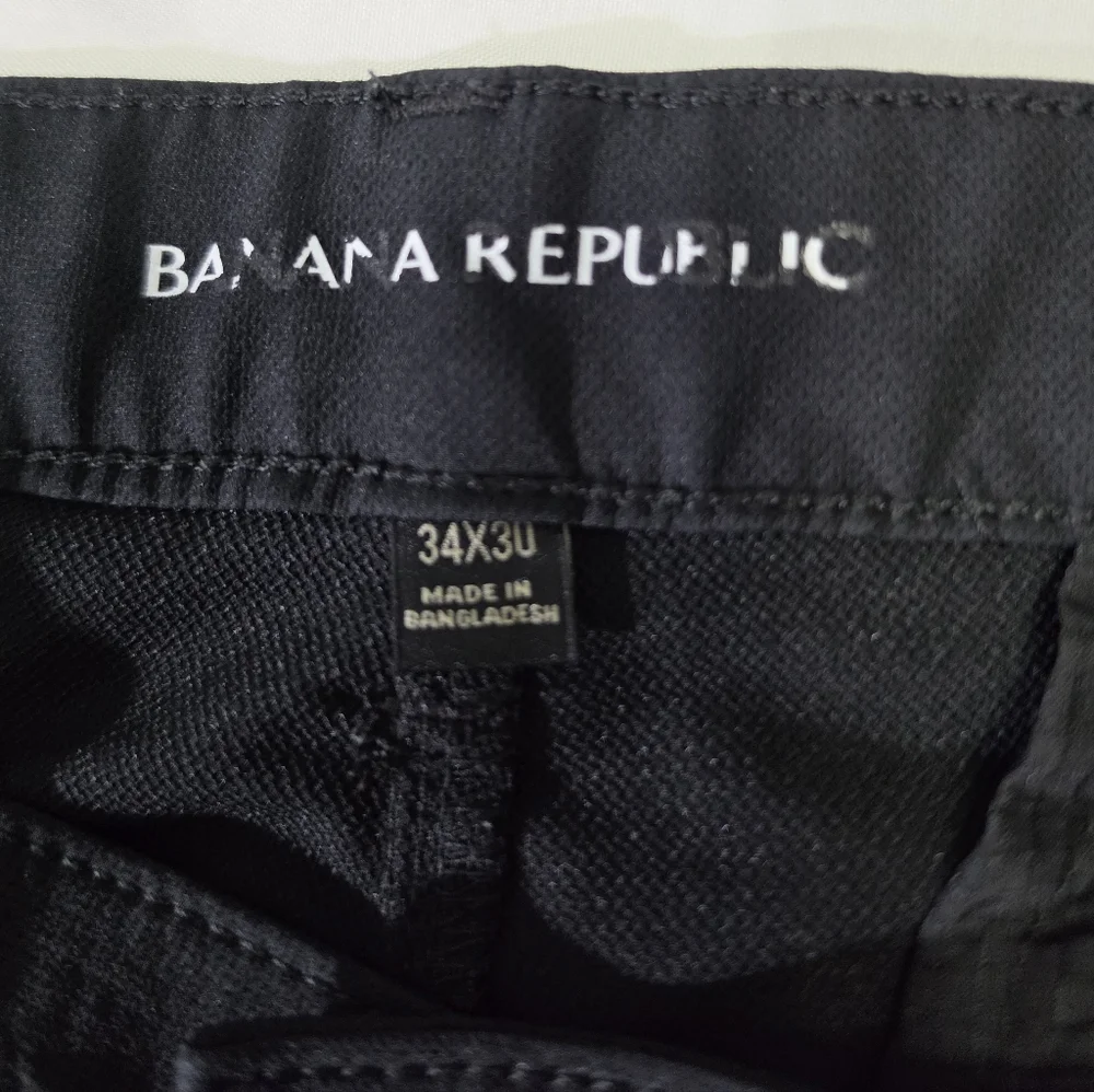 Banana‎ Republic Pants 34 X 30 Mens Black Slim Fit Tech Fabric